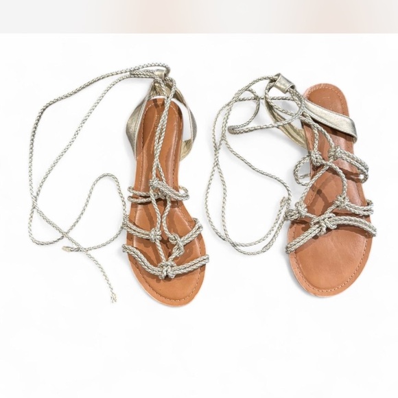 Mossimo Supply Co. Shoes - Mossimo Supply Co Silver Gladiator Sandals